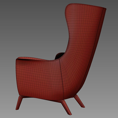 Mamy Blue Armchair and pouf by Roberto Lazzeroni 3D model 7