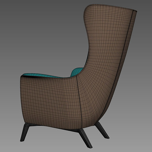 Mamy Blue Armchair and pouf by Roberto Lazzeroni 3D model 6