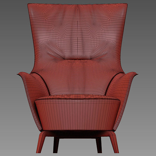 Mamy Blue Armchair and pouf by Roberto Lazzeroni 3D model 3