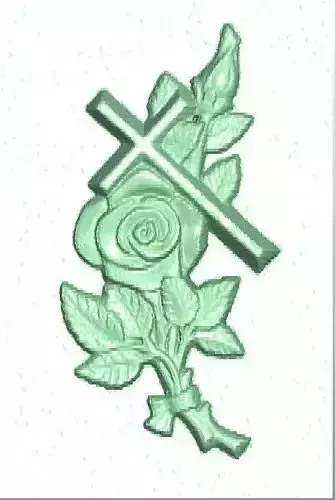 Flower rose and cross