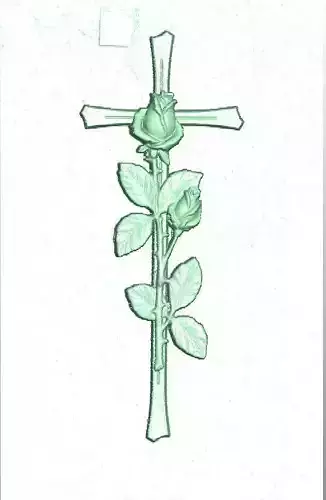 Flower cross mold - roses