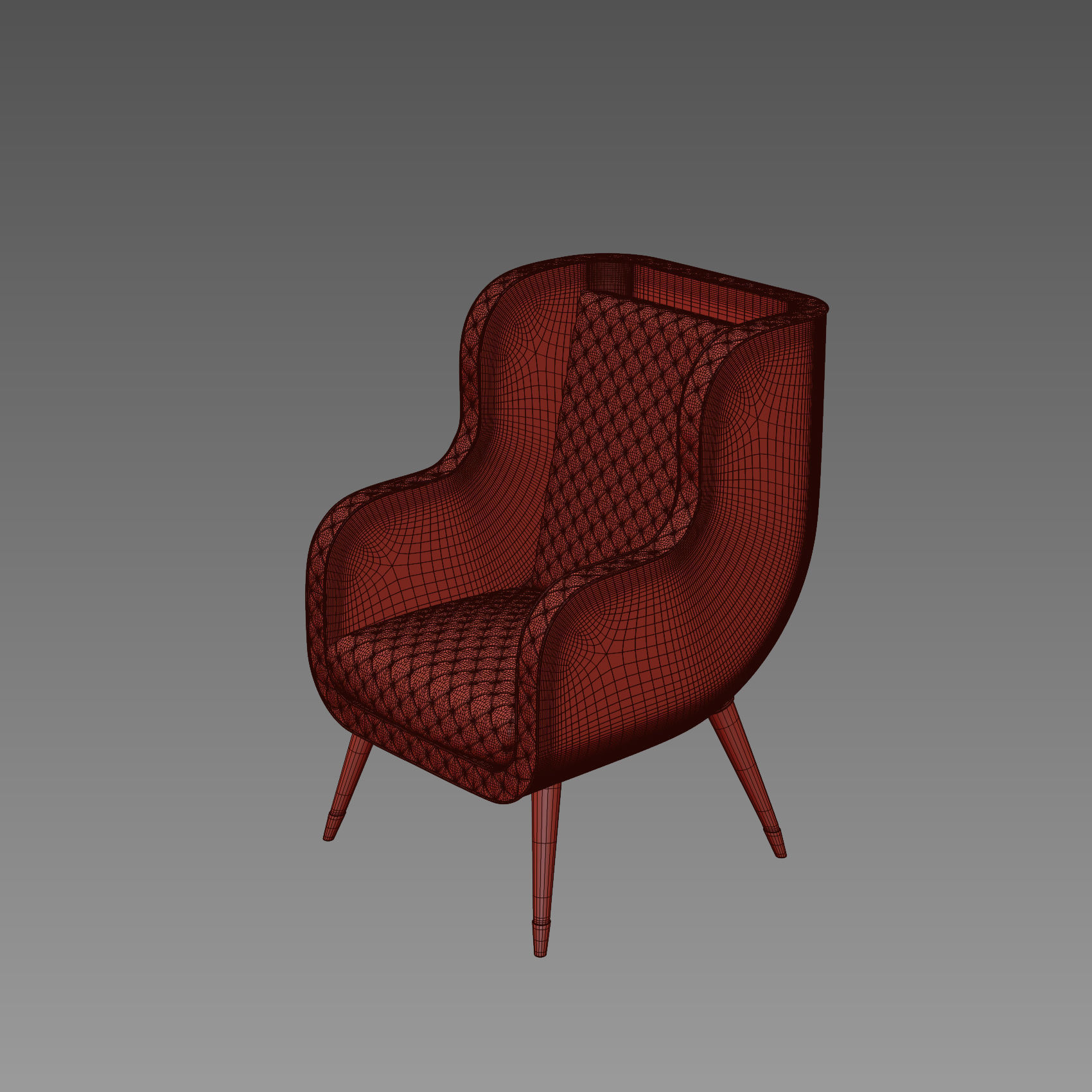 Baxter Dolly armchair 3D model_4