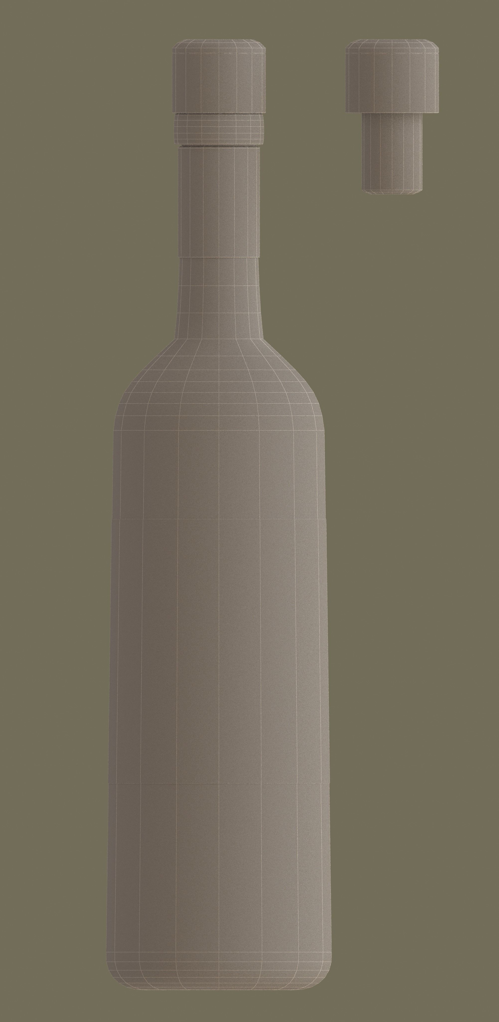 Wine bottles Low-poly 3D model_7