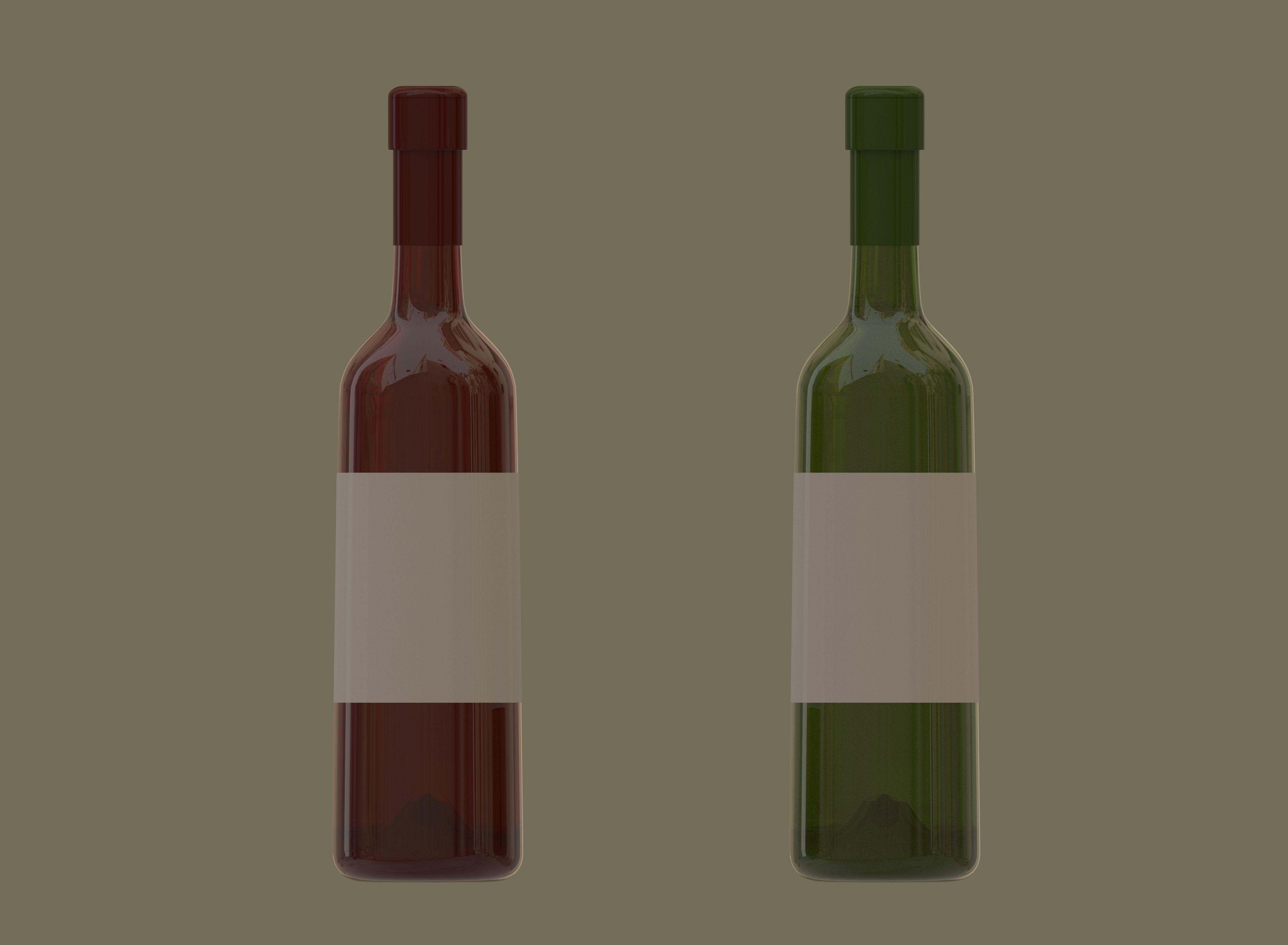 Wine bottles Low-poly 3D model_3