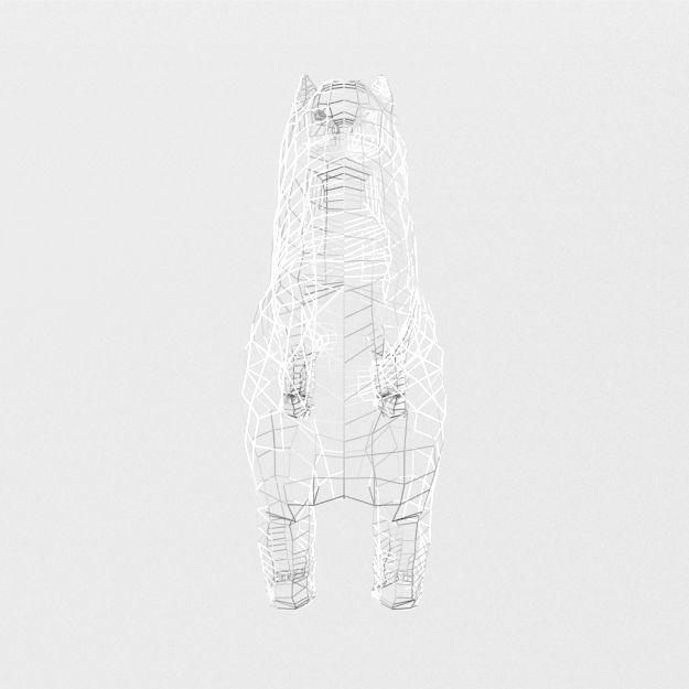 Samoyed White Low-poly 3D model_5