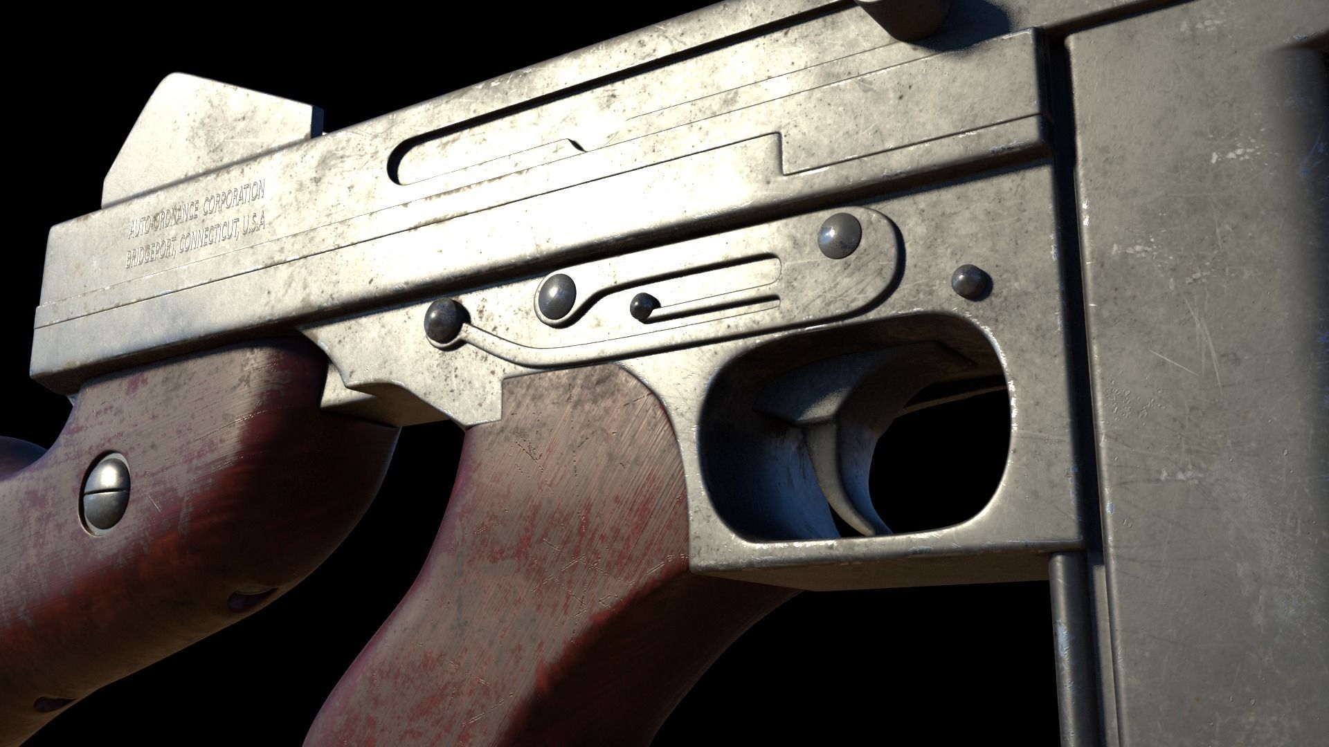 Submachine Gun Thompson M1928A1 3D model_6