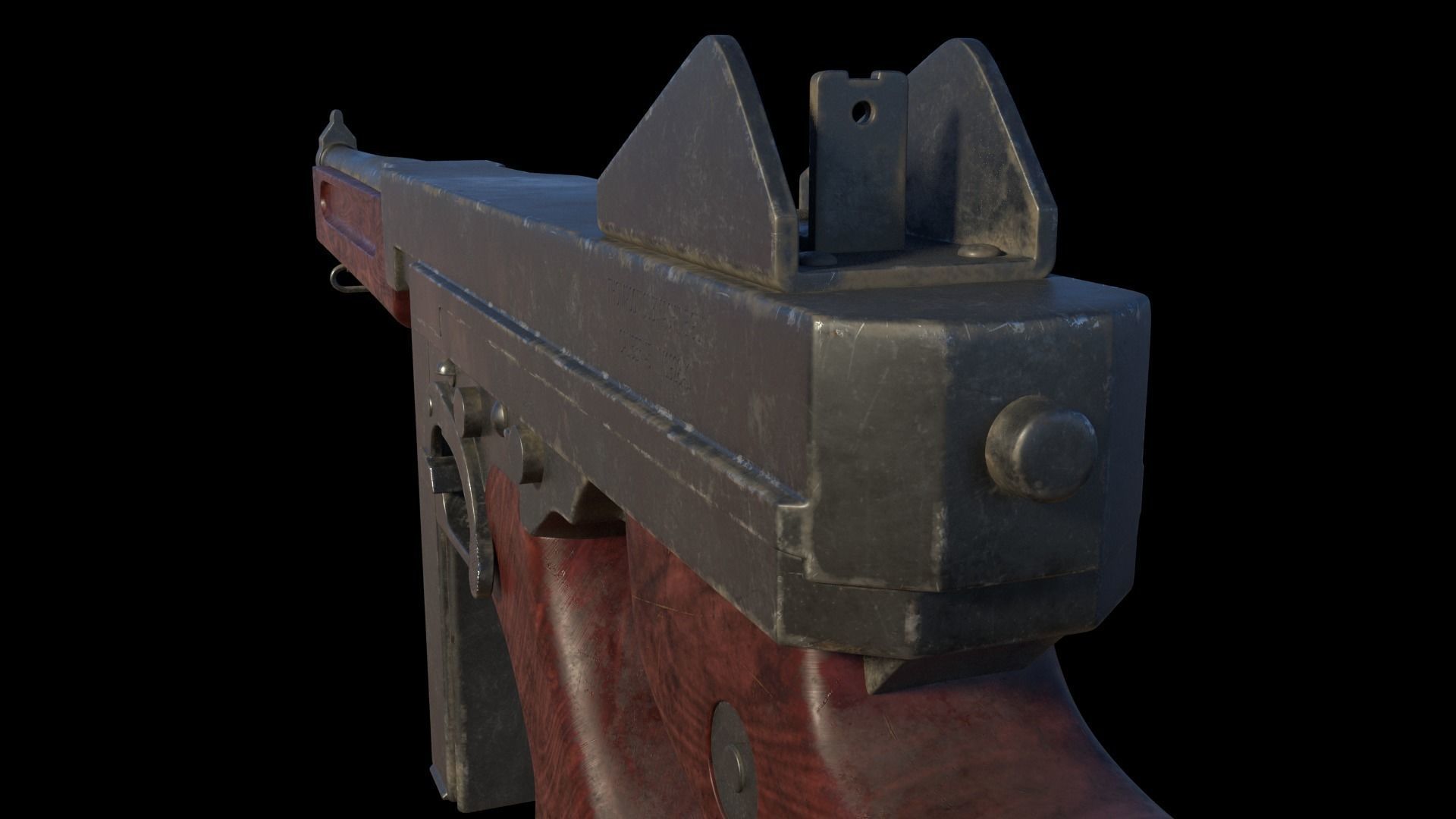 Submachine Gun Thompson M1928A1 3D model_7