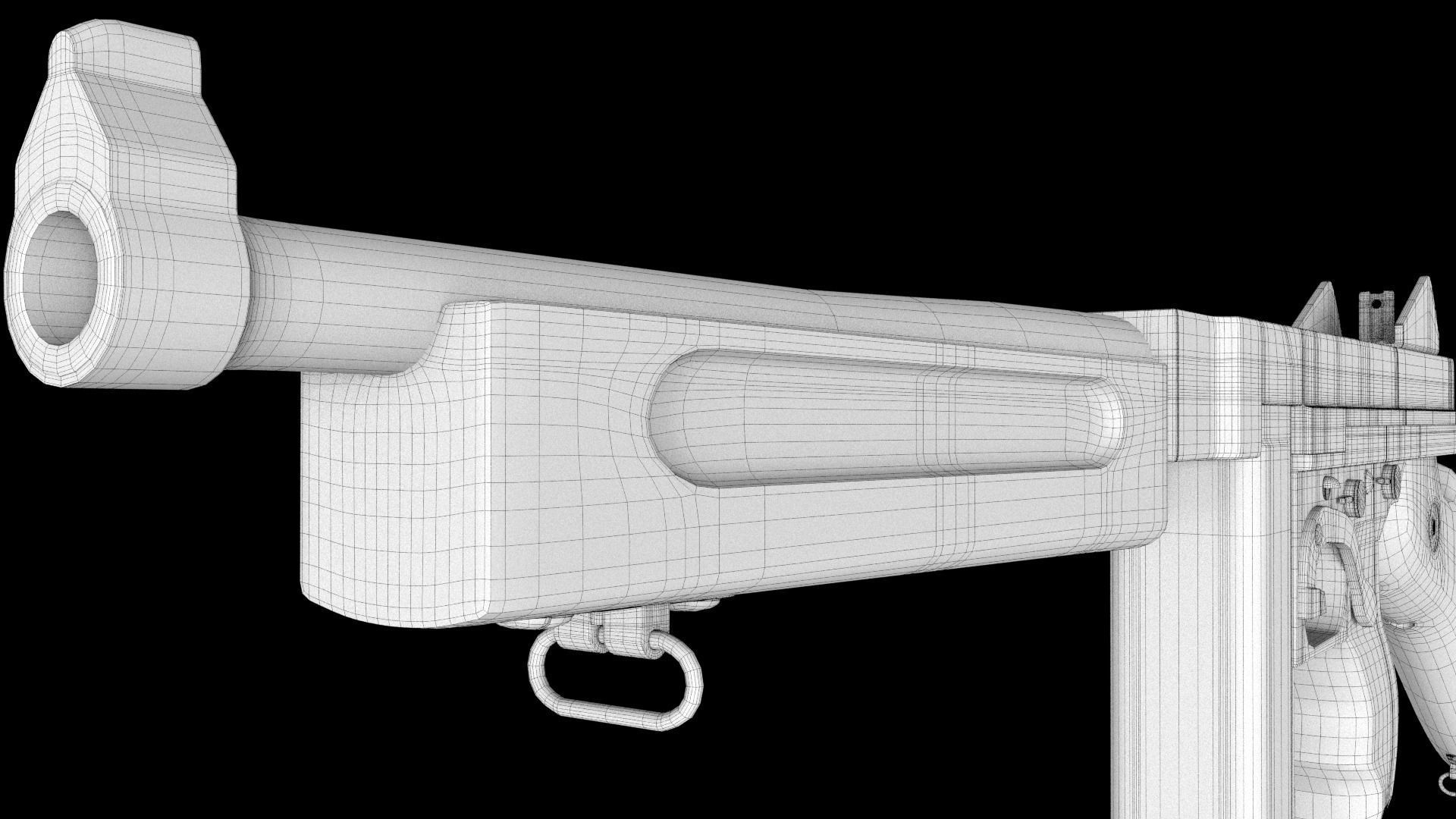 Submachine Gun Thompson M1928A1 3D model_11