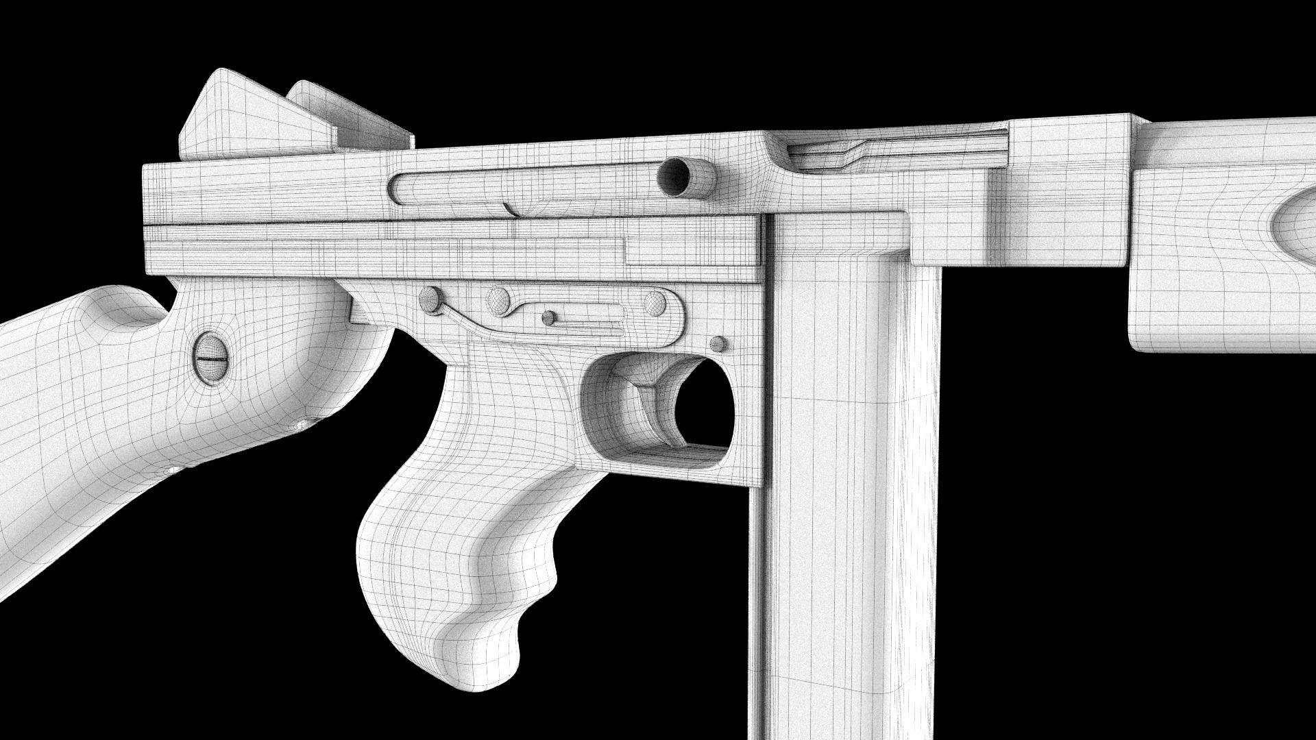Submachine Gun Thompson M1928A1 3D model_9