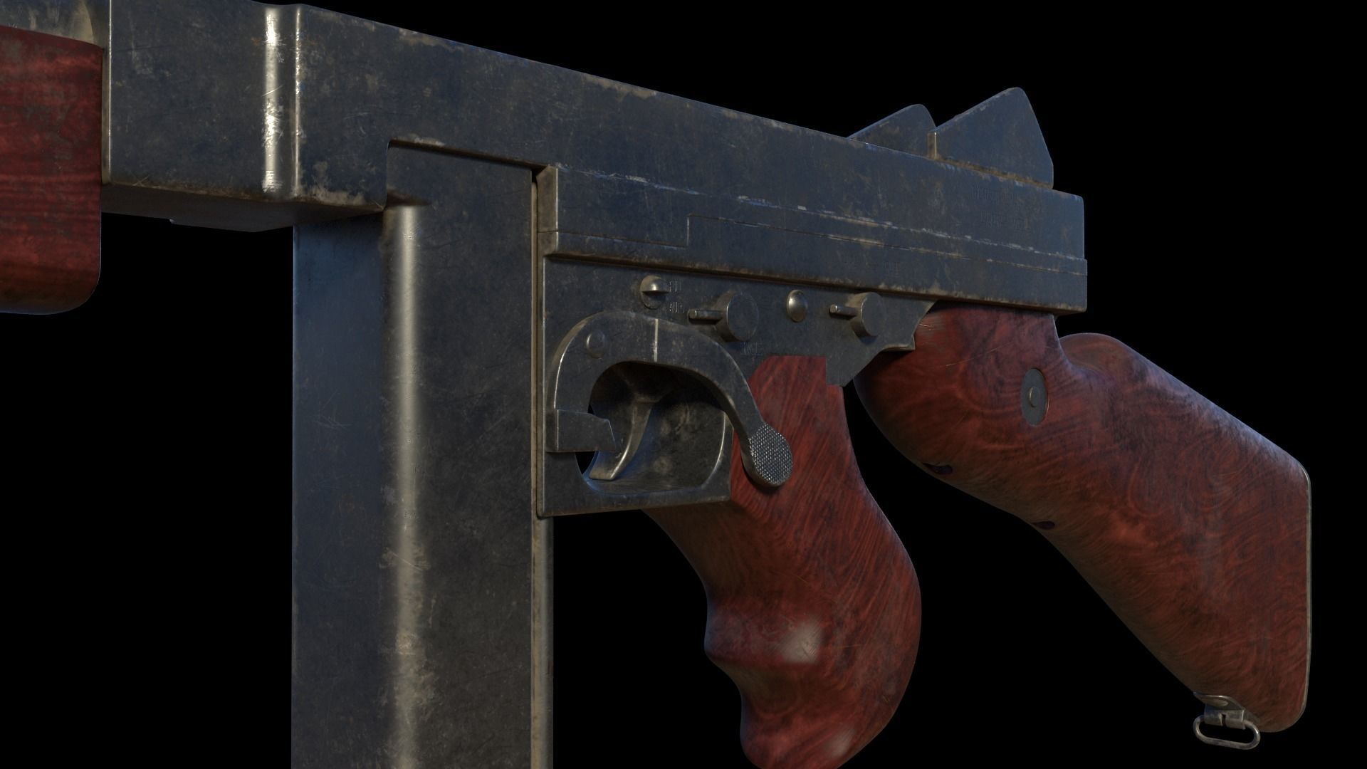 Submachine Gun Thompson M1928A1 3D model_3