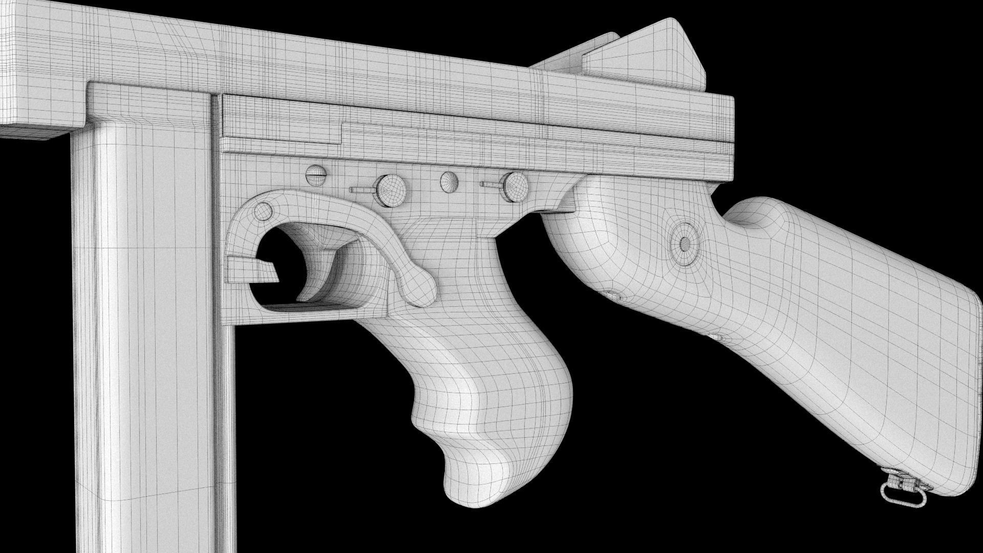 Submachine Gun Thompson M1928A1 3D model_10