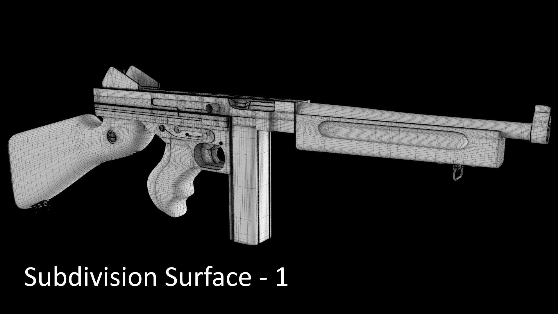 Submachine Gun Thompson M1928A1 3D model_14