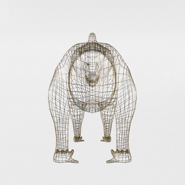 Mandrill rhinoceros Low-poly 3D model_5