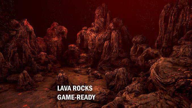 Lava rocks Low-poly 3D model