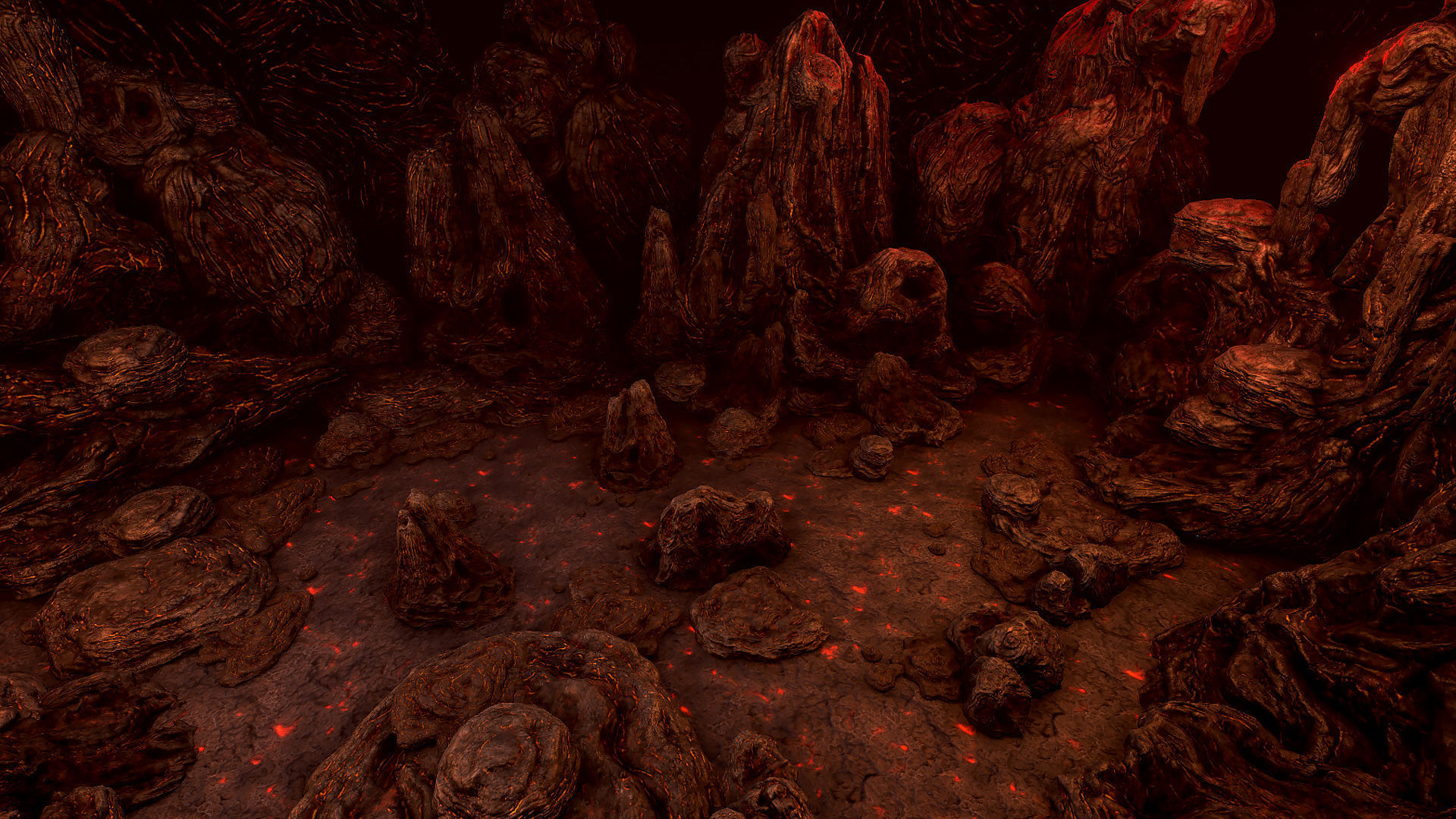 Lava rocks Low-poly 3D model_3