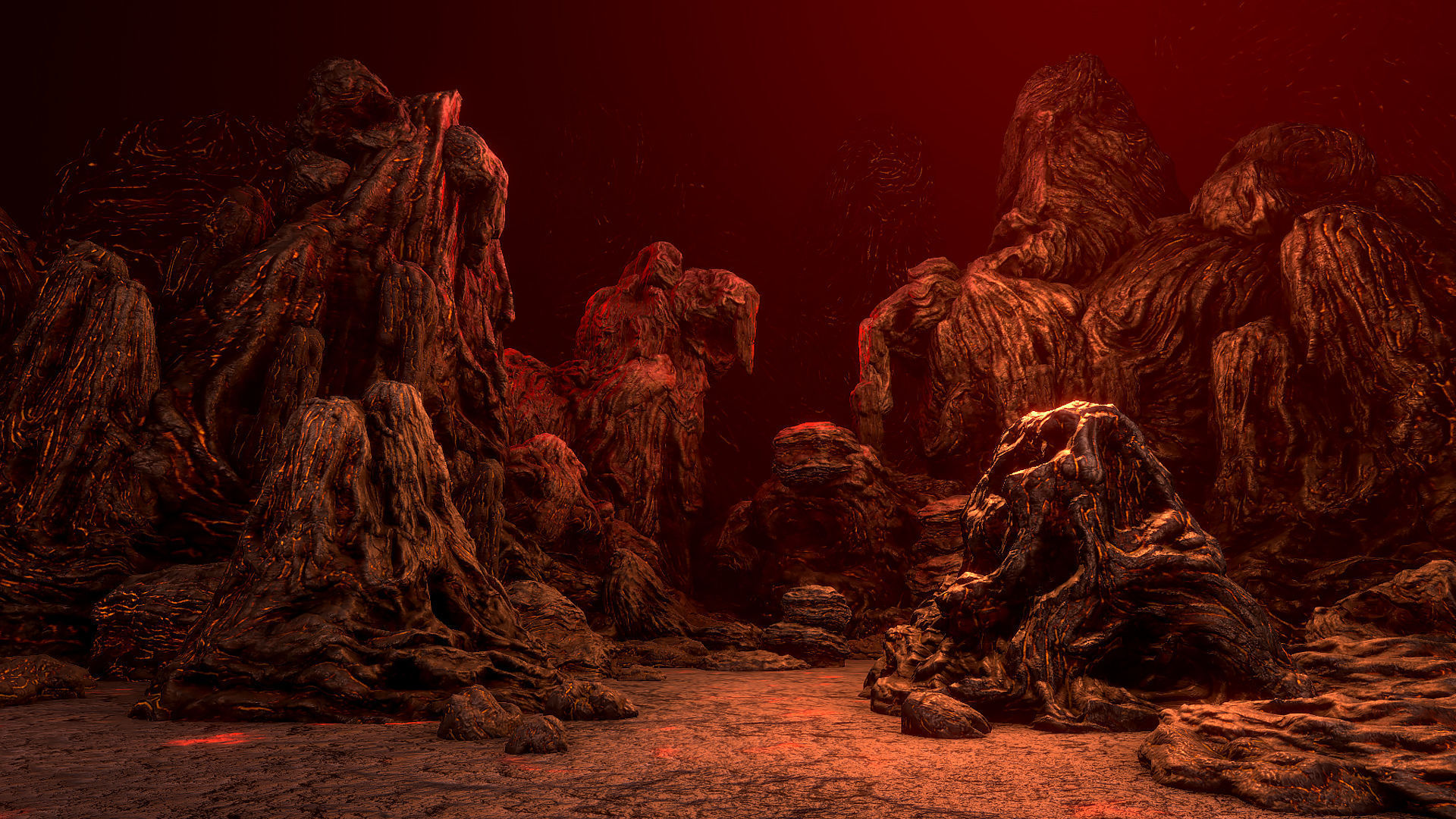 Lava rocks Low-poly 3D model_2