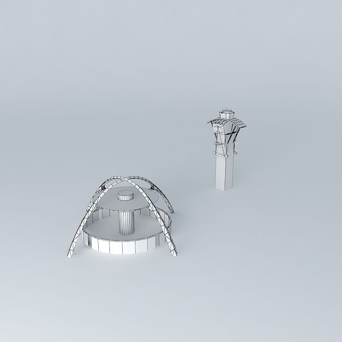 LAX Tower and Theme Building Free 3D model_4