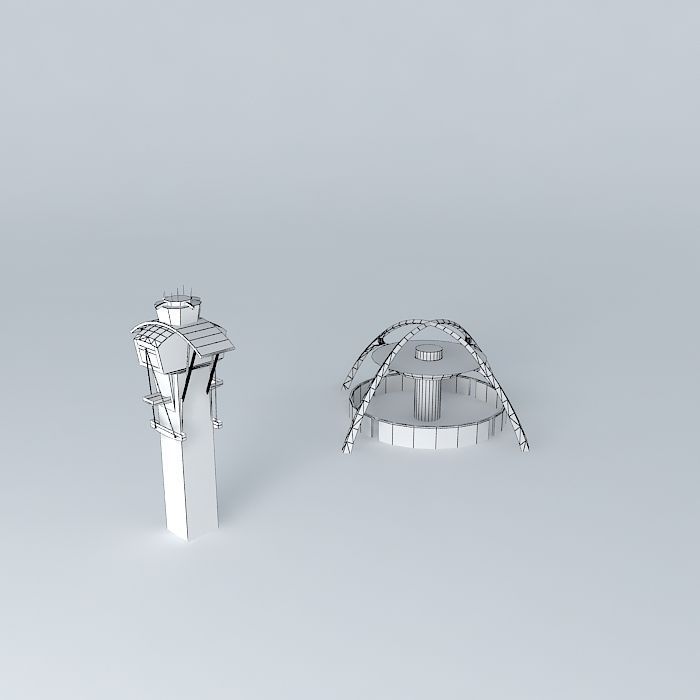 LAX Tower and Theme Building Free 3D model_3