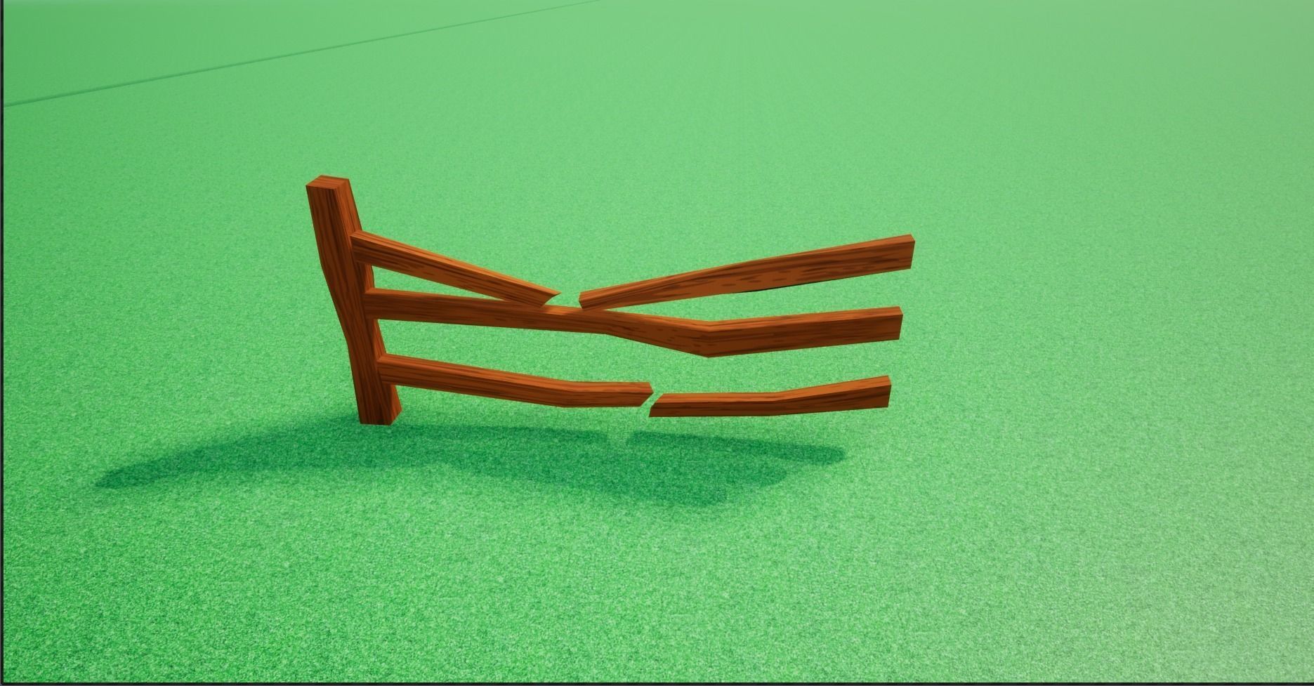 Cartoonish Low poly Modular Wooden Fence Low-poly 3D model_20