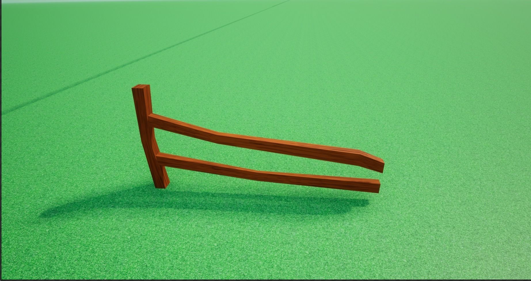 Cartoonish Low poly Modular Wooden Fence Low-poly 3D model_18