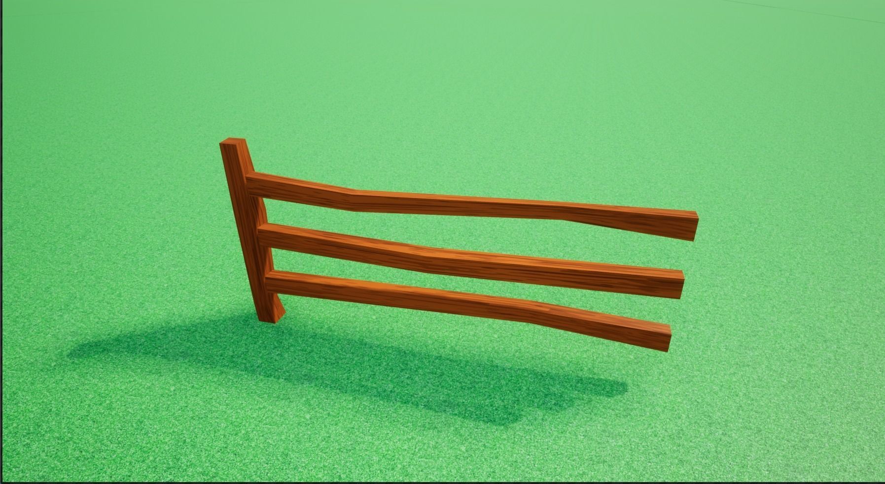 Cartoonish Low poly Modular Wooden Fence Low-poly 3D model_21
