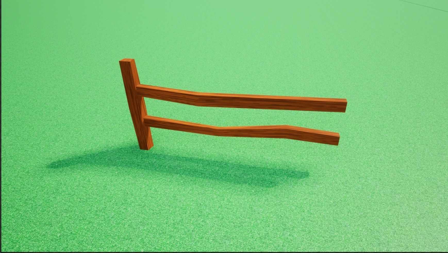 Cartoonish Low poly Modular Wooden Fence Low-poly 3D model_17