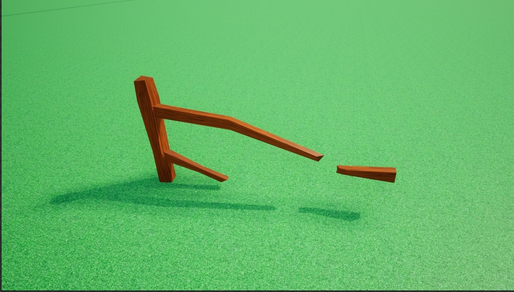 Cartoonish Low poly Modular Wooden Fence Low-poly 3D model_23