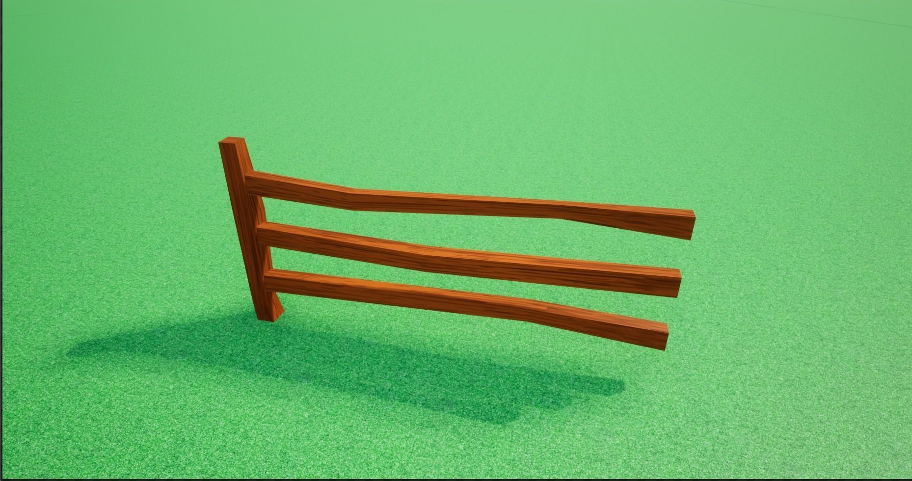 Cartoonish Low poly Modular Wooden Fence Low-poly 3D model_19