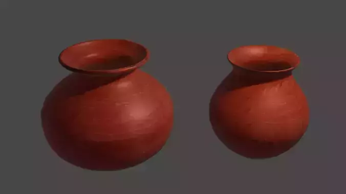 Lowpoly Indian Clay Pot 3D model Free low-poly 3D model