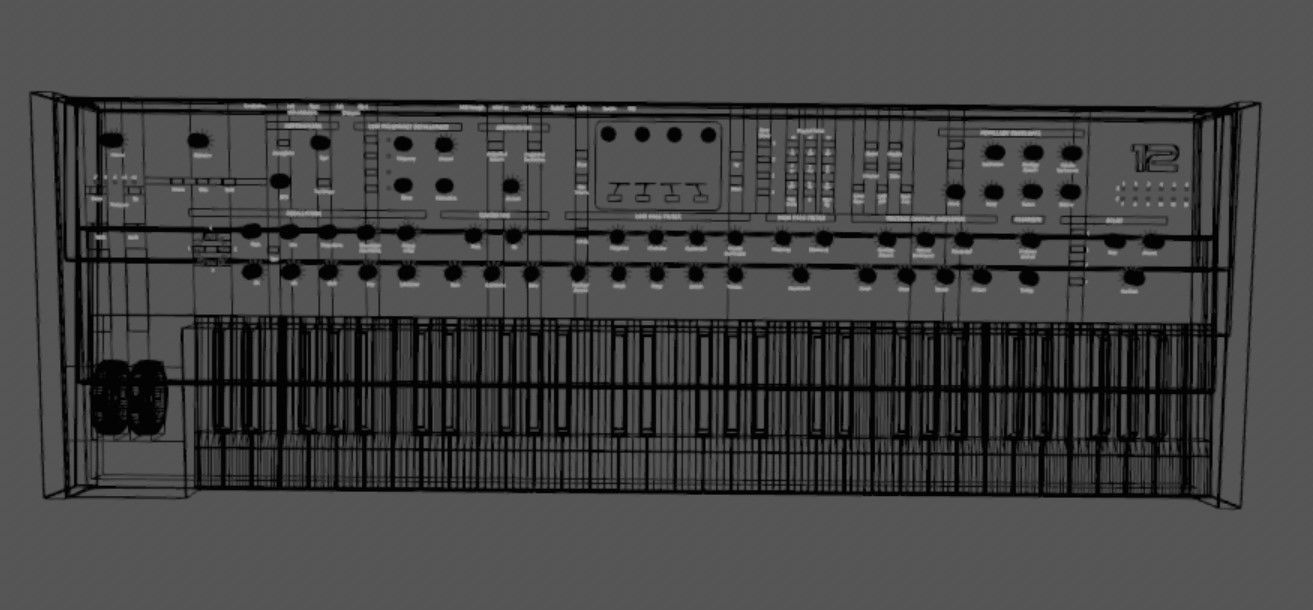 Dave Smith Instruments Prophet 12 Synthesizer Keyboard 61-Key 3D model_5