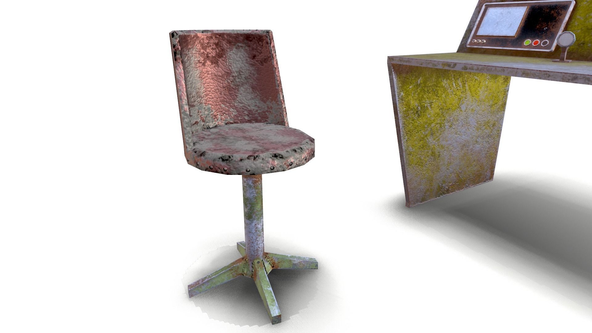 Table Chair Low-poly 3D model_7