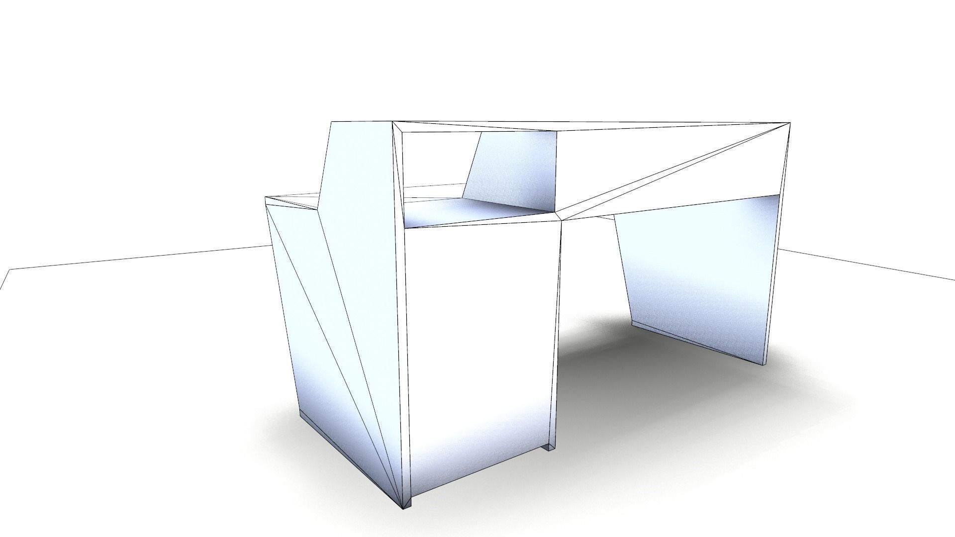 Table Chair Low-poly 3D model_13