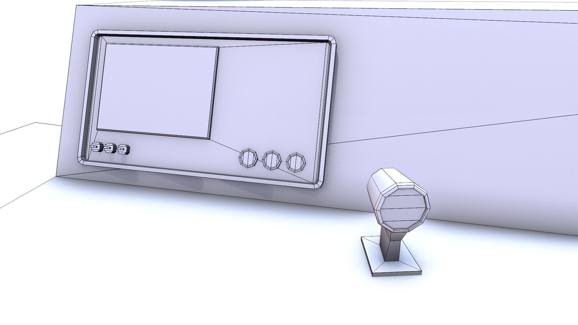 Table Chair Low-poly 3D model_12