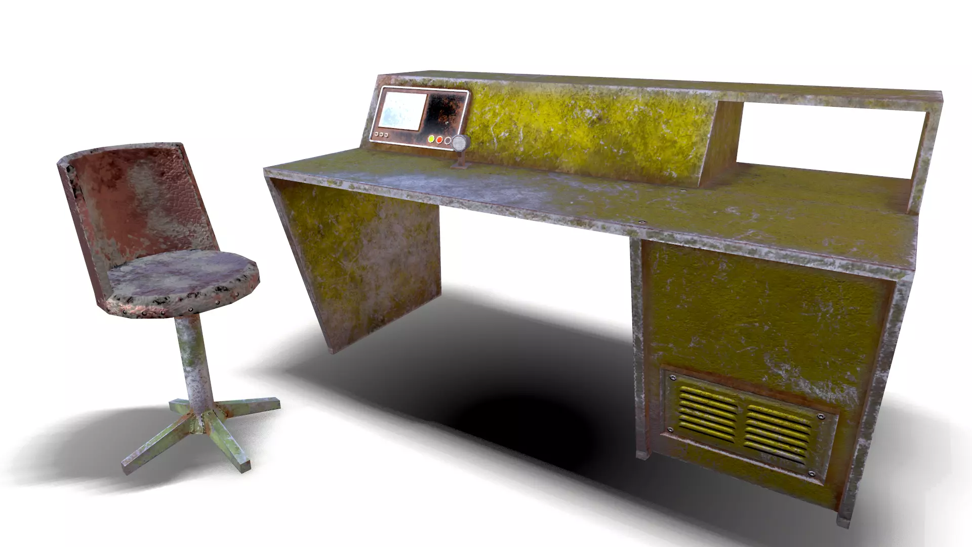 Table Chair Low-poly 3D model_0