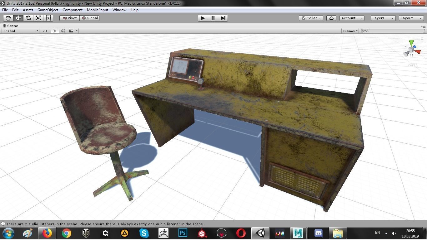 Table Chair Low-poly 3D model_9