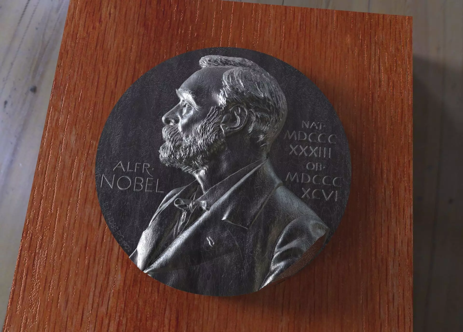 A replica of the Nobel medal obvers 3D print model_0
