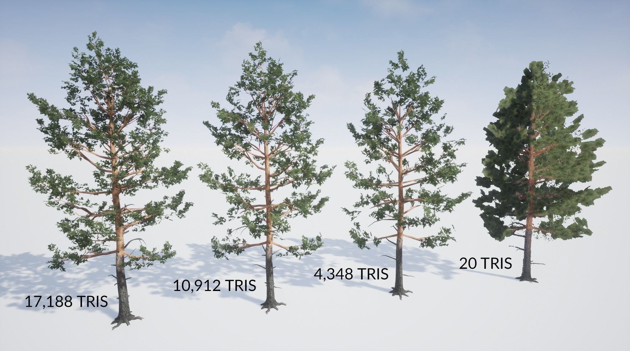 Realistic Pine Trees Pack for games Low-poly 3D model_13