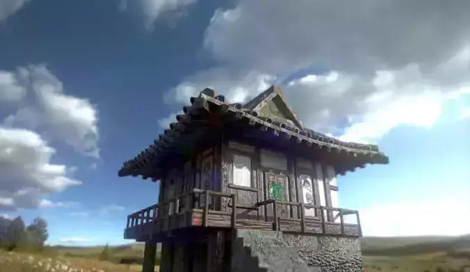 japanese house-PBR Low-poly 3D model