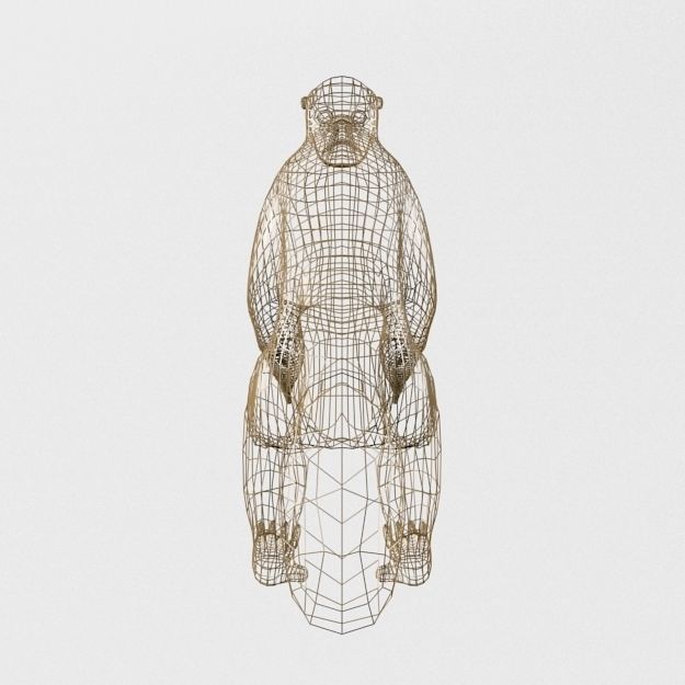 Uakaris monkey Low-poly 3D model_5