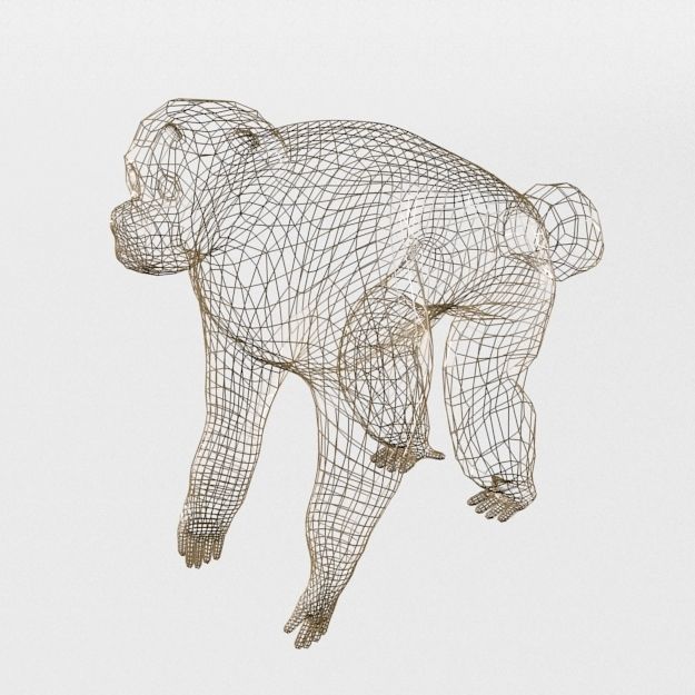 Uakaris monkey Low-poly 3D model_4