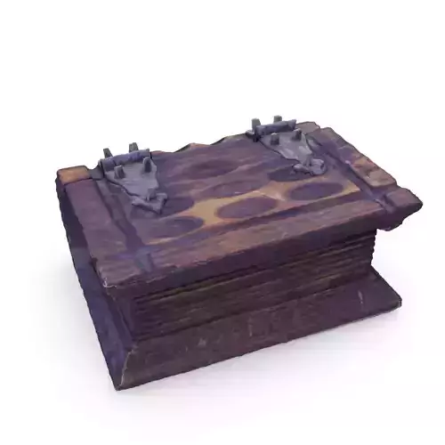 Book Chest Box 05 - Low and High Poly versions Low-poly 3D model