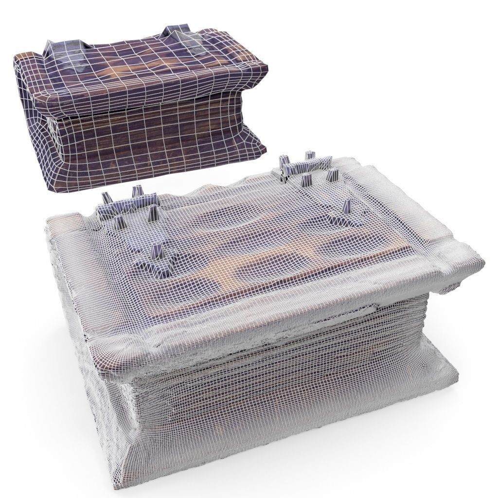 Book Chest Box 05 - Low and High Poly versions Low-poly 3D model_2