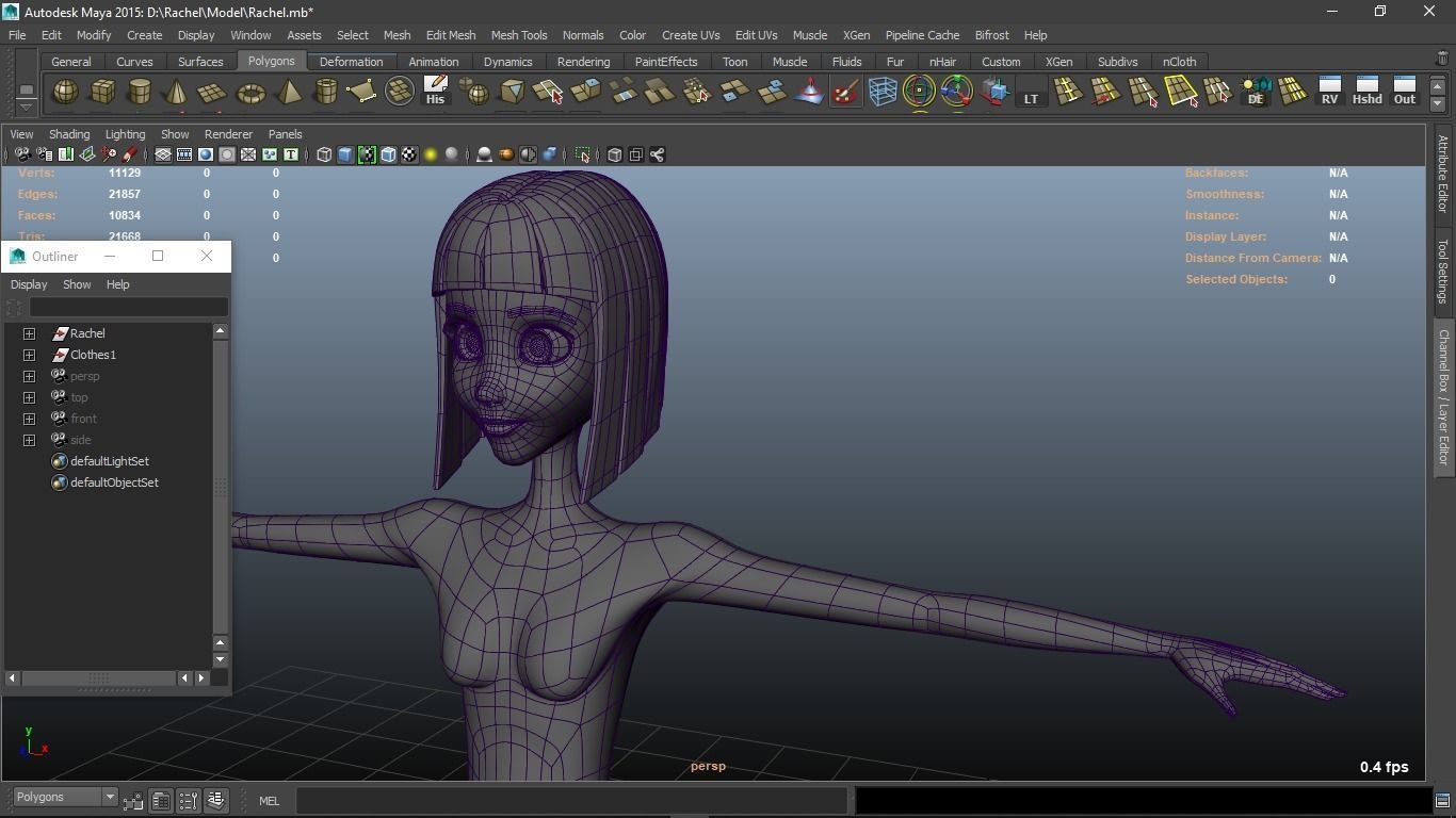 Rachel cartoon Teen Female Character 3D model_23