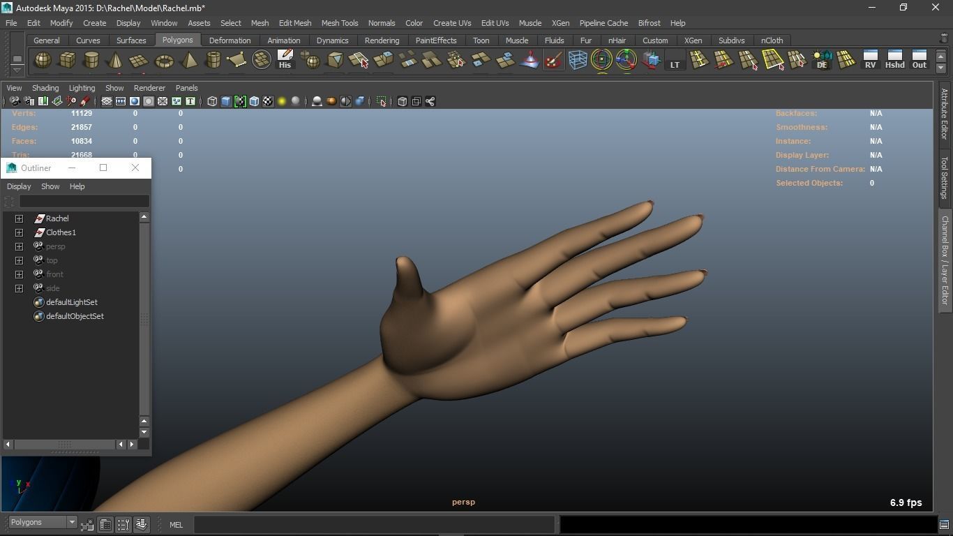 Rachel cartoon Teen Female Character 3D model_32