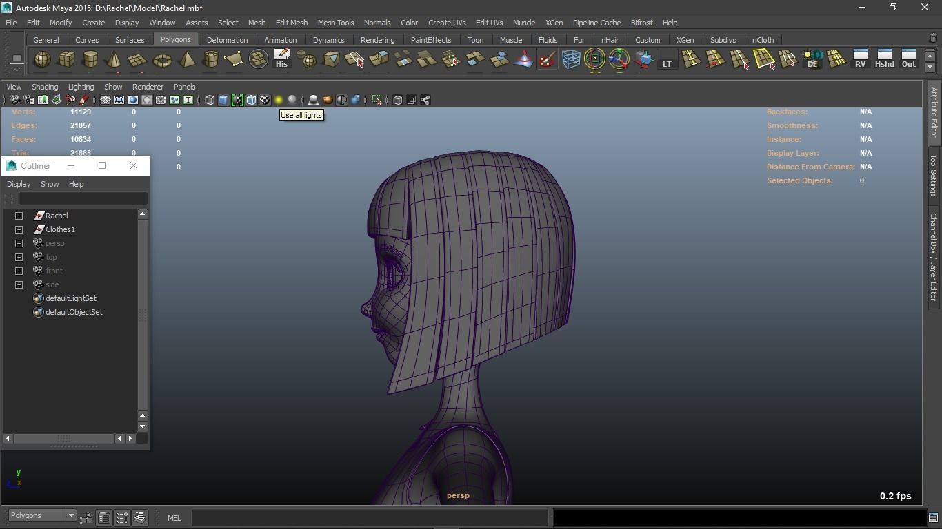 Rachel cartoon Teen Female Character 3D model_5