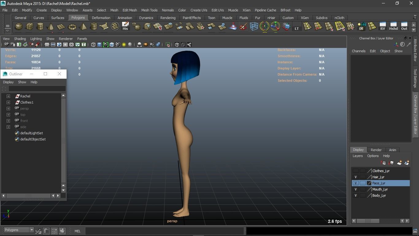 Rachel cartoon Teen Female Character 3D model_16