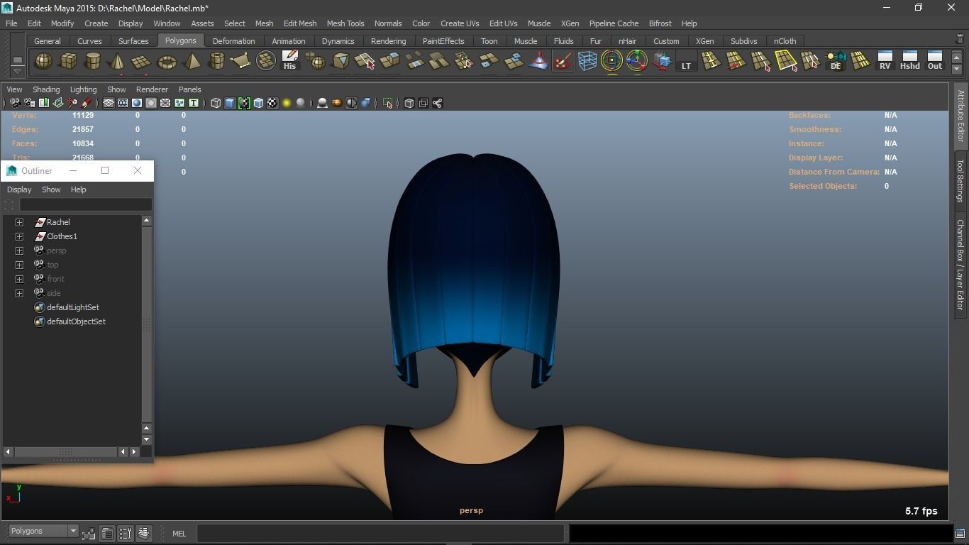 Rachel cartoon Teen Female Character 3D model_6