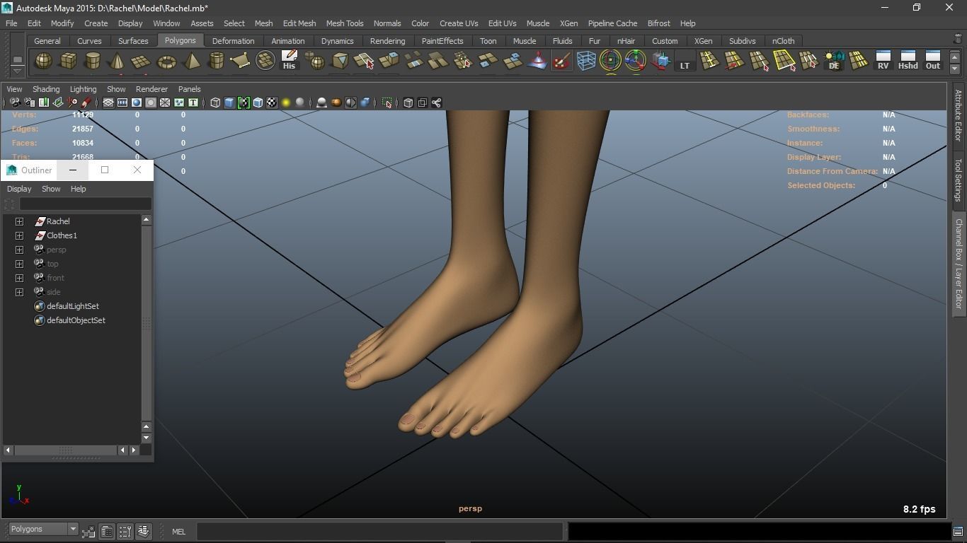 Rachel cartoon Teen Female Character 3D model_34