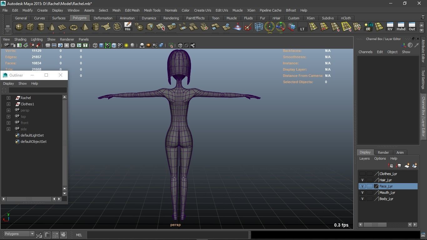 Rachel cartoon Teen Female Character 3D model_19