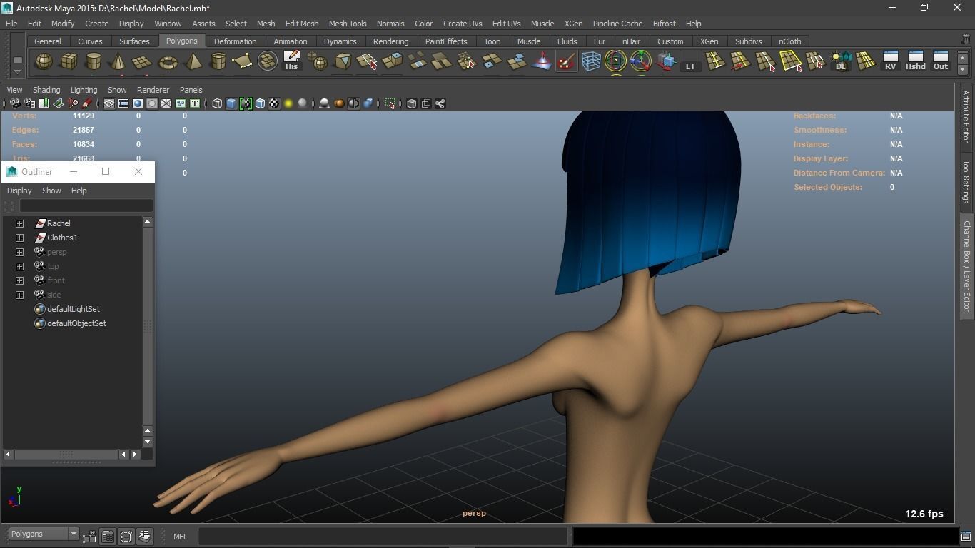 Rachel cartoon Teen Female Character 3D model_24